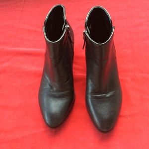 Franco Sarto Black Leather Ankle Boots, 6.5M